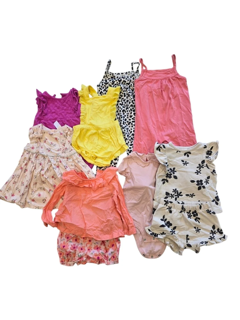 12 Months Baby Girl Clothes Bundle 10 Pieces Carters Oshkosh Cat & Jack